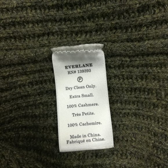 Everlane 100% Cashmere Ribbed Mock Neck Pullover Sweater *Flaw - Picture 5 of 7